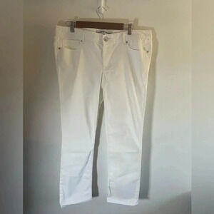 Express white jeans Stella Cropped Skinny Low Rise Plus Size 14 0037‎